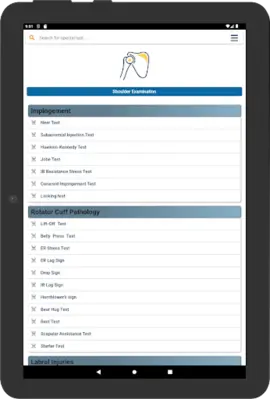 Orthopedic Special Tests android App screenshot 3